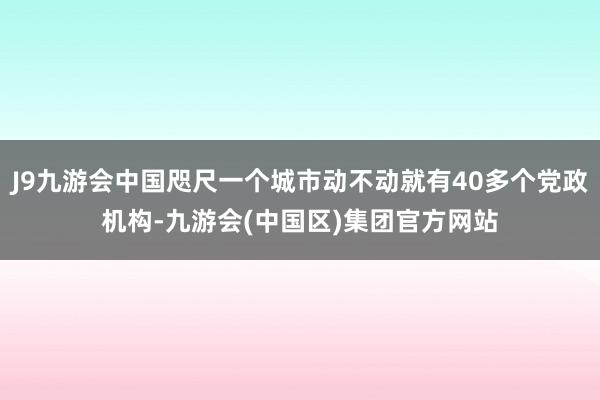 J9九游会中国咫尺一个城市动不动就有40多个党政机构-九游会(中国区)集团官方网站